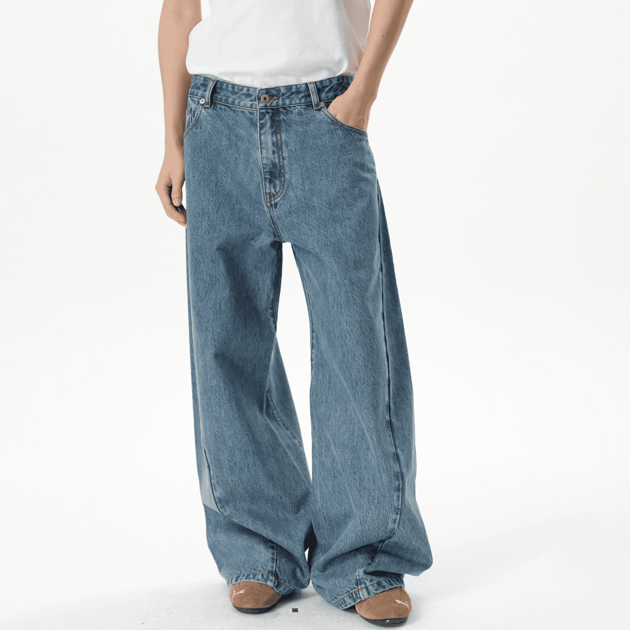 Штаны ROARINGWILD Blue Unisex Jeans ROARINGWILD Синий Унисекс Джинсы - изображение 3