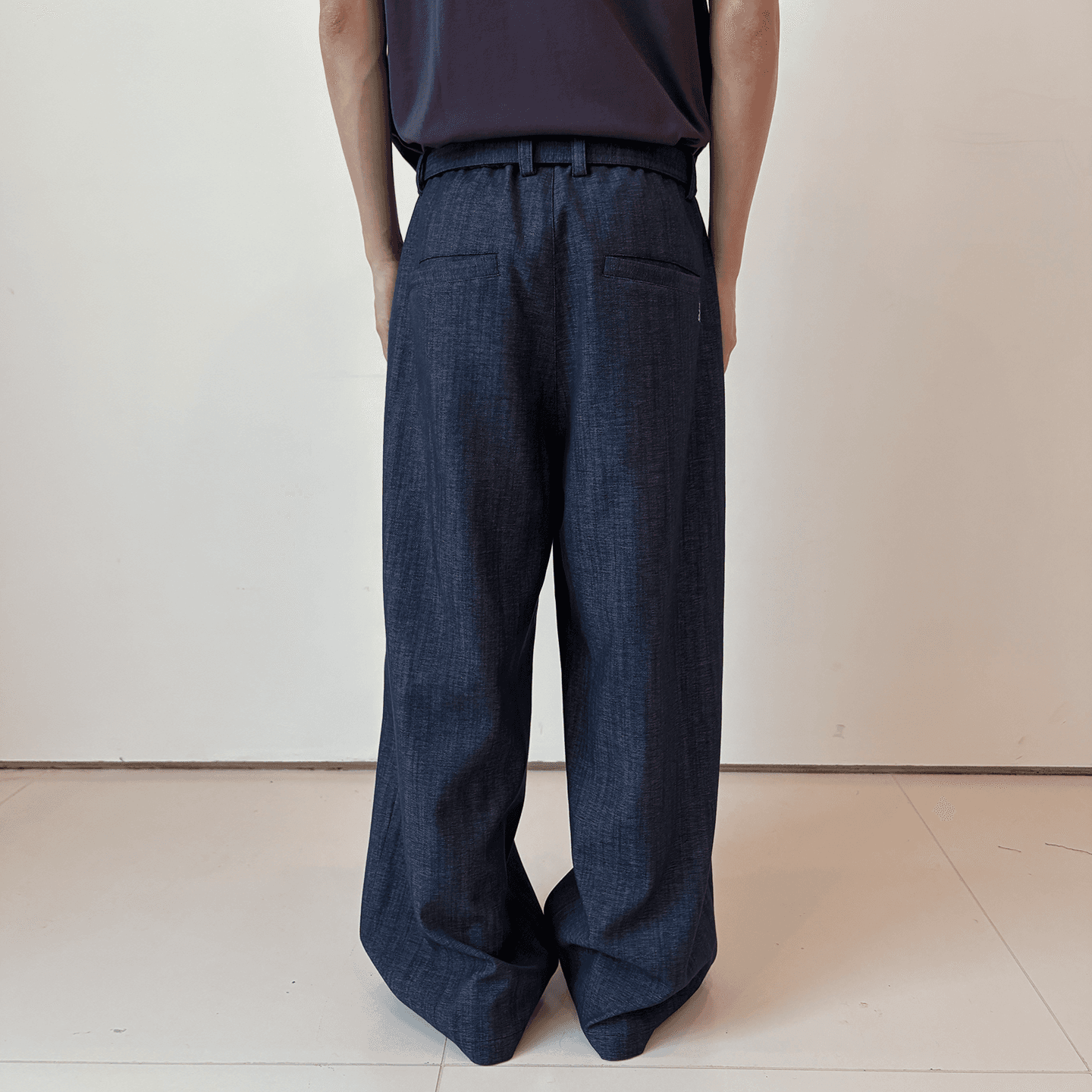 Штаны ROARINGWILD Blue Men's Casual Pants ROARINGWILD Синий Мужской Повседневный Брюки - изображение 7