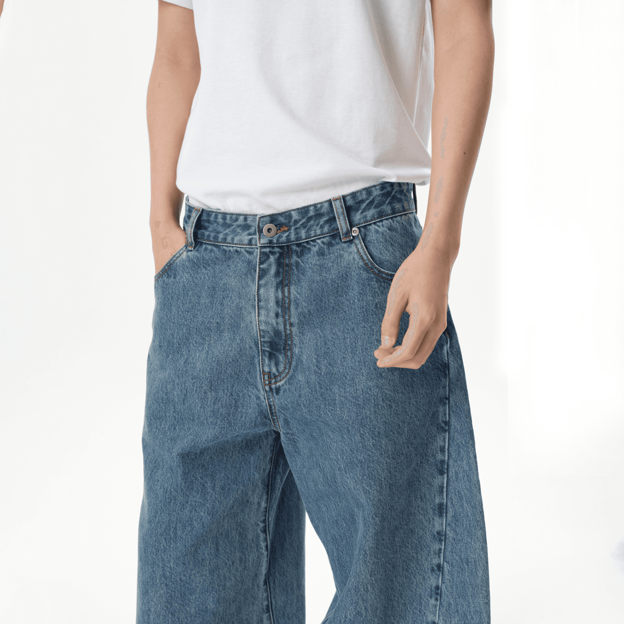 Штаны ROARINGWILD Blue Unisex Jeans ROARINGWILD Синий Унисекс Джинсы - изображение 6