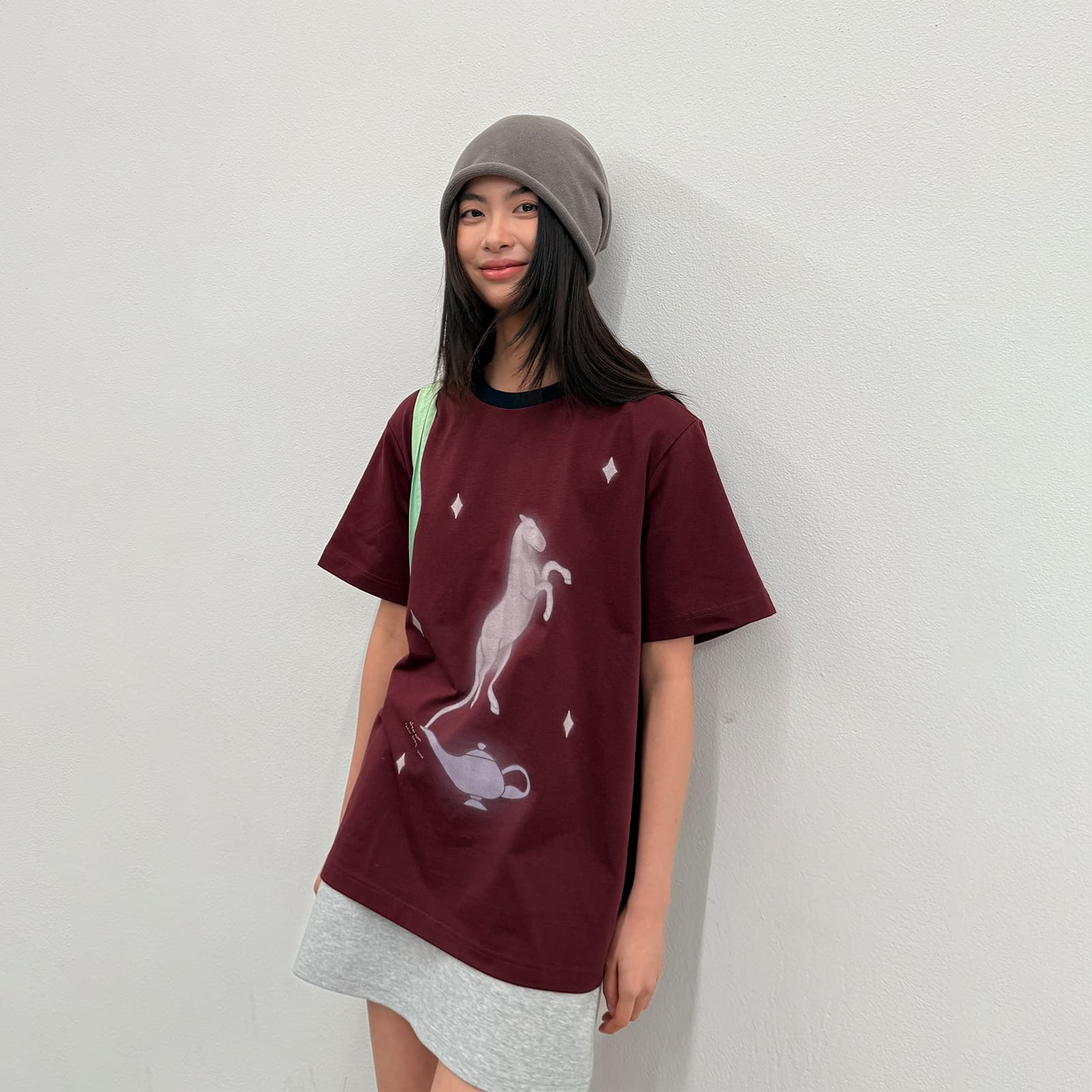 Футболка ROARINGWILD T-Shirt Унисекс Бордовый - изображение 3