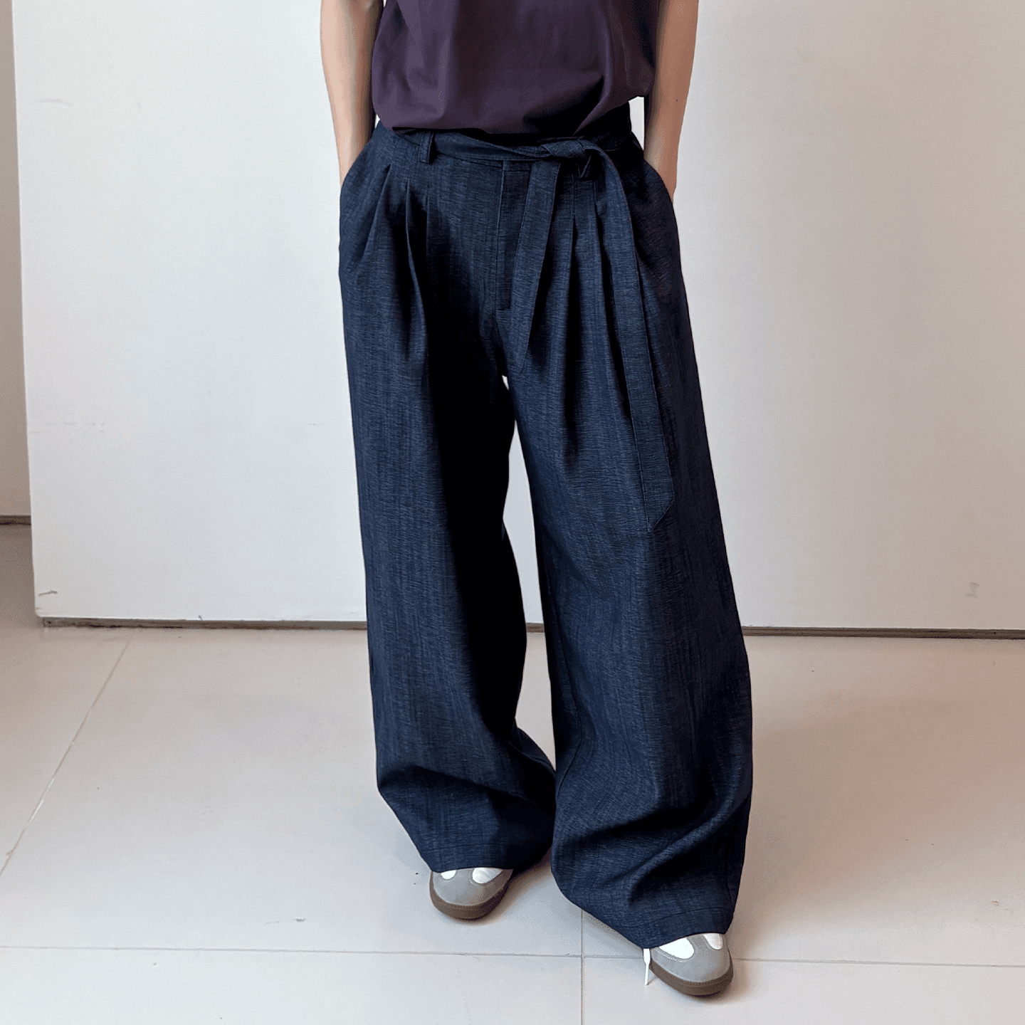 Штаны ROARINGWILD Blue Men's Casual Pants ROARINGWILD Синий Мужской Повседневный Брюки - изображение 6