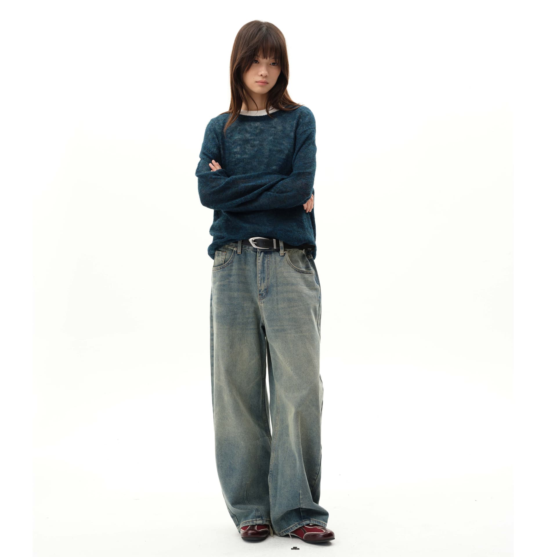 Штаны ROARINGWILD Blue Unisex Jeans ROARINGWILD Синий Унисекс Джинсы - изображение 5