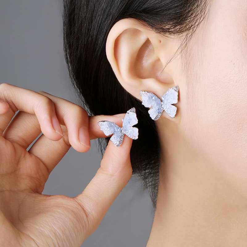 Серьги CAROMAY Sea Salt Ice Crystal Series Earrings Silver - изображение 5
