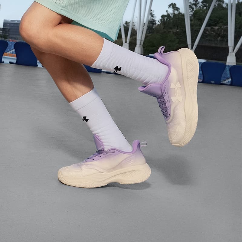 Кроссовки для баскетбола Under Armour Running Collection Детские баскетбольные кроссовки Low Топ Фиолетовый Kids - изображение 6