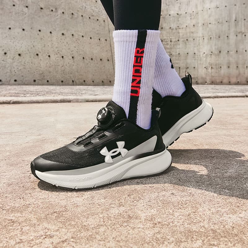 Кроссовки Under Armour Running Collection Детские беговые кроссовки Черный Серебристый Kids - изображение 6