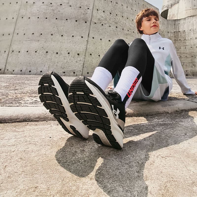 Кроссовки Under Armour Running Collection Детские беговые кроссовки Черный Серебристый Kids - изображение 8