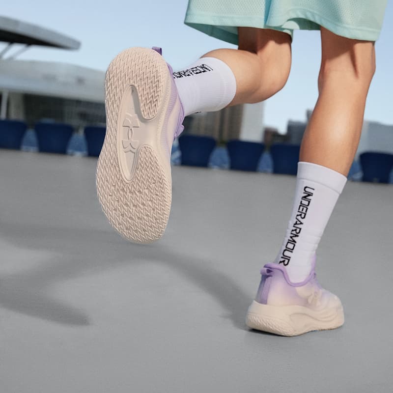 Кроссовки для баскетбола Under Armour Running Collection Детские баскетбольные кроссовки Low Топ Фиолетовый Kids - изображение 7