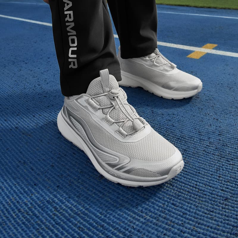 Кроссовки Under Armour Running Collection Детские беговые кроссовки Low Топ Серый серебристый Kids - изображение 5