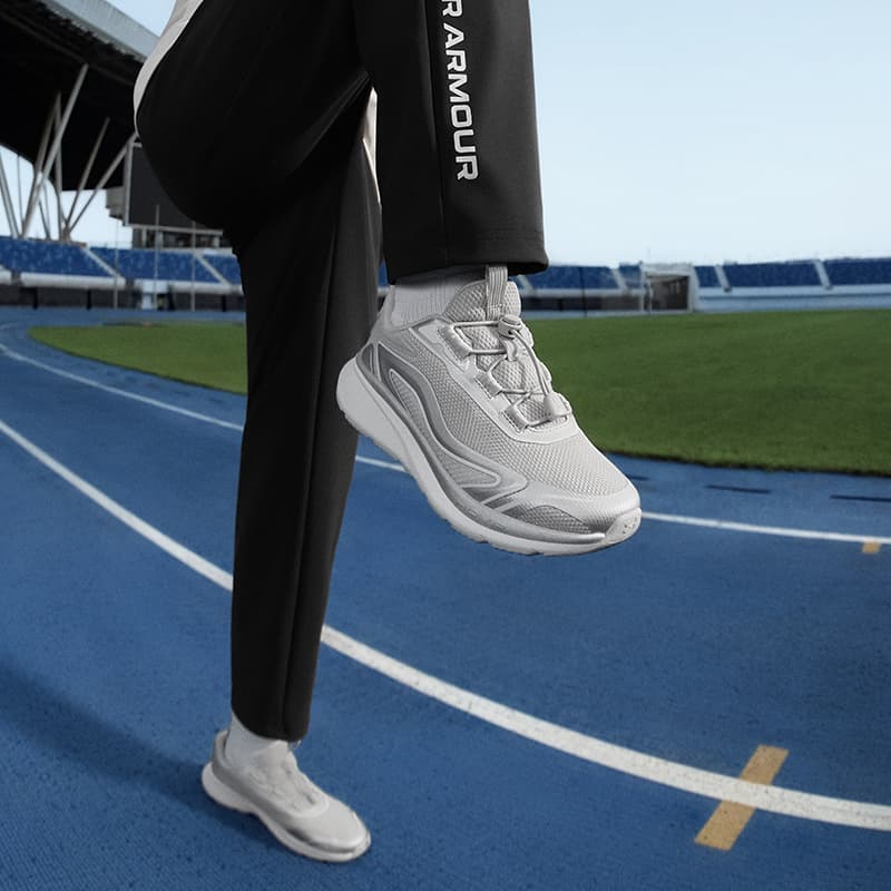 Кроссовки Under Armour Running Collection Детские беговые кроссовки Low Топ Серый серебристый Kids - изображение 7
