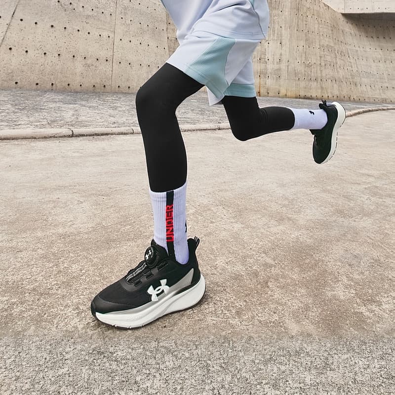Кроссовки Under Armour Running Collection Детские беговые кроссовки Черный Серебристый Kids - изображение 7