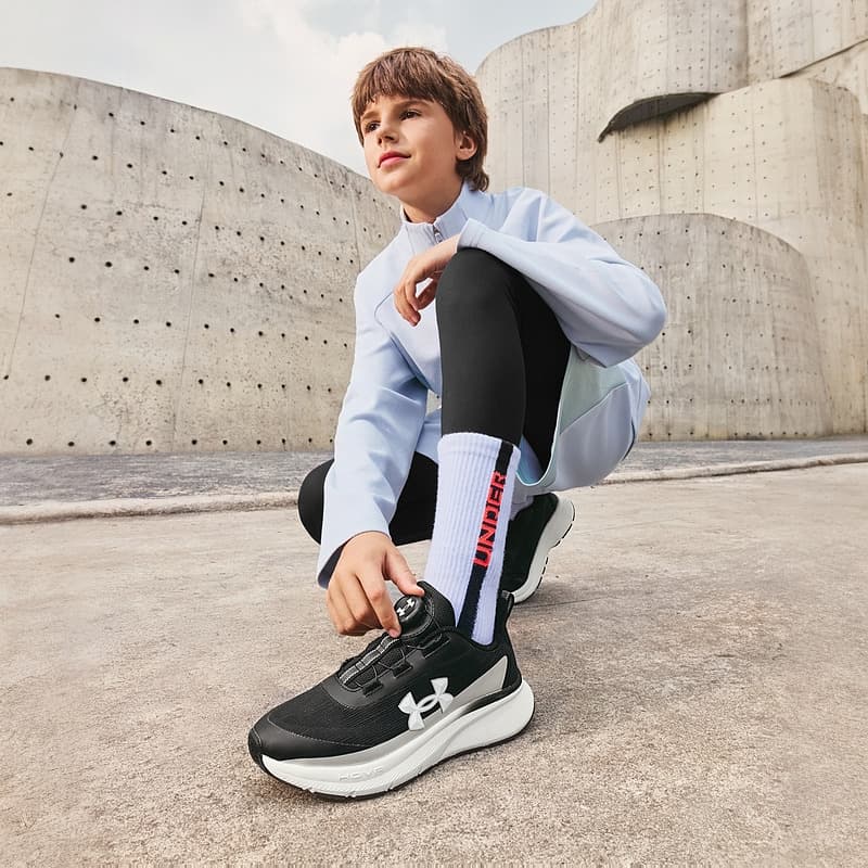 Кроссовки Under Armour Running Collection Детские беговые кроссовки Черный Серебристый Kids - изображение 5
