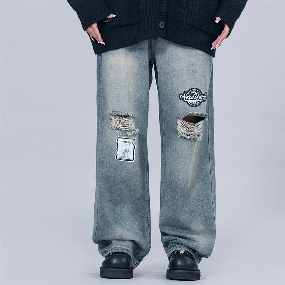 Штаны Xingjizhe Vintage Blue Jeans - изображение 3