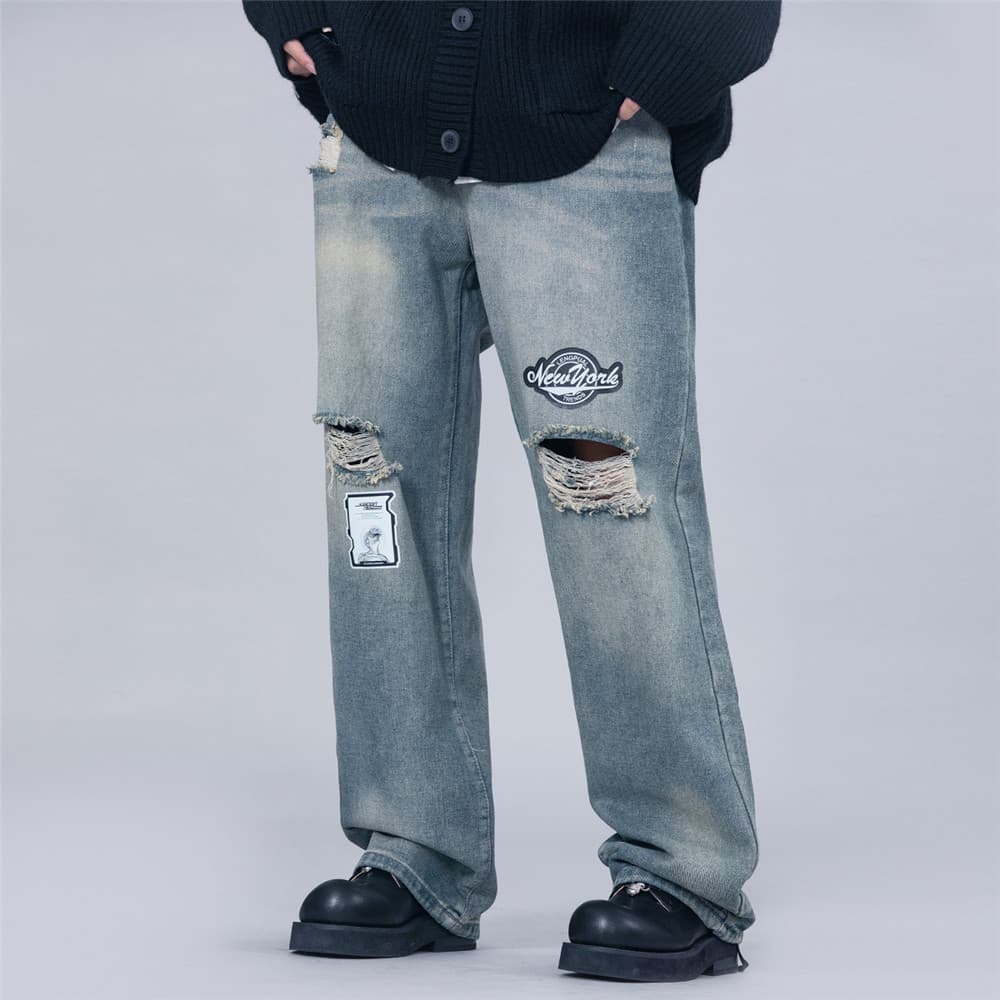 Штаны Xingjizhe Vintage Blue Jeans - изображение 4