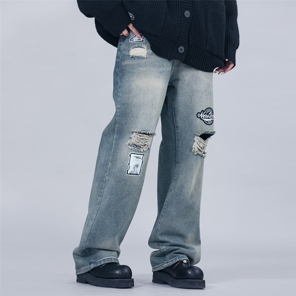 Штаны Xingjizhe Vintage Blue Jeans - изображение 5