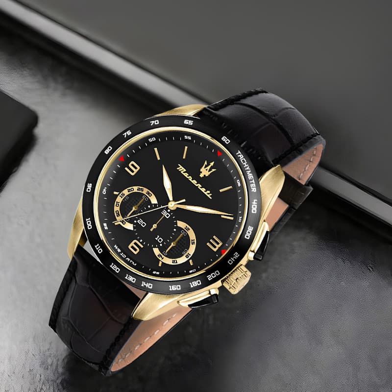 Механические часы Maserati Explorer Collection Часы с ремешком на запястье кварцевый механизм натуральная кожа шнуровка черный циферблат - изображение 3