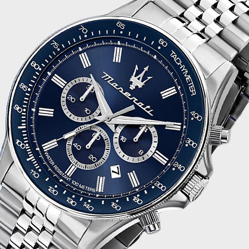 Механические часы Maserati Challenge Collection Часы с ремешком на запястье кварцевый механизм стальной ремешок синий циферблат унисекс - изображение 4