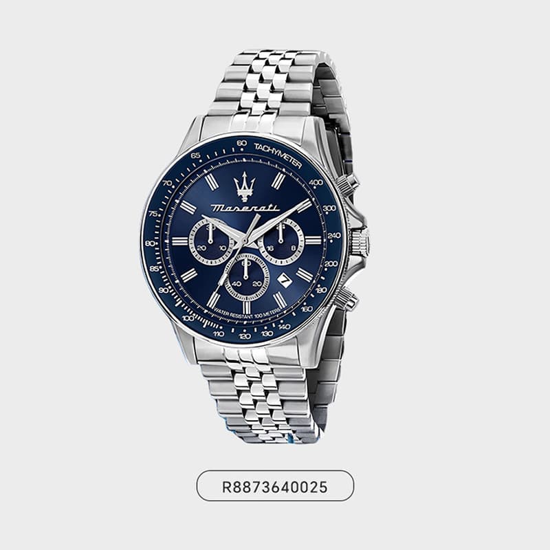 Механические часы Maserati Challenge Collection Часы с ремешком на запястье кварцевый механизм стальной ремешок синий циферблат унисекс - изображение 2