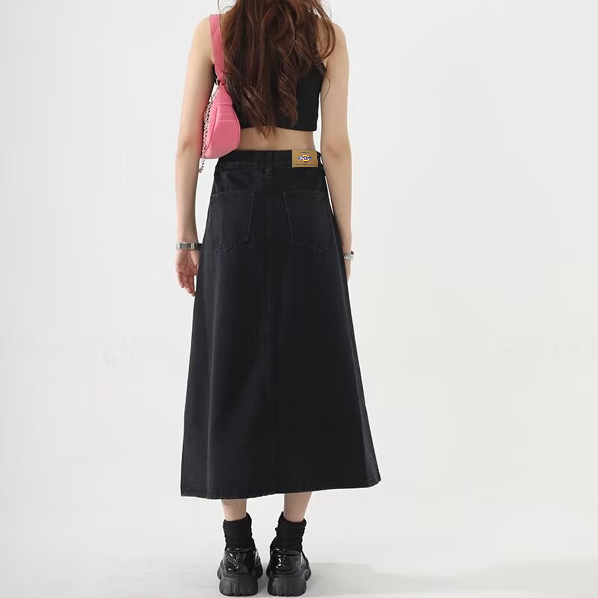 Dickies Черные Женские Джинсовые Длинные Юбки - изображение 7