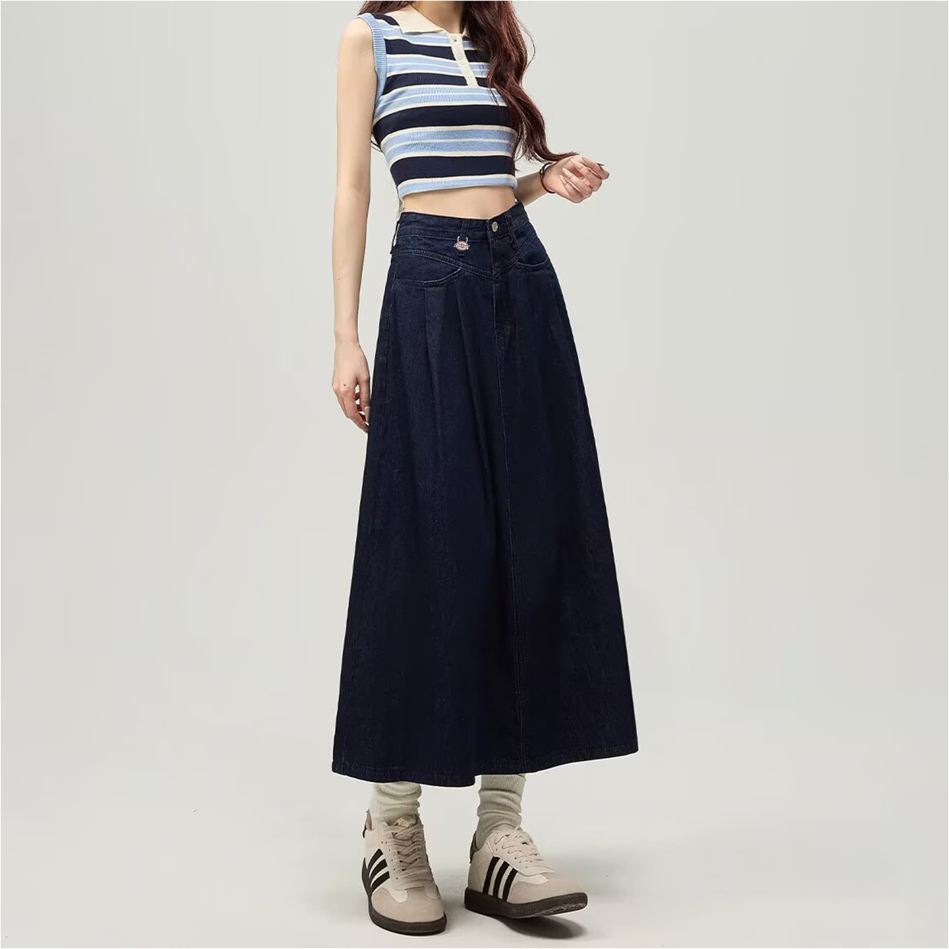 Dickies Темно-синие женские джинсовые длинные юбки - изображение 5