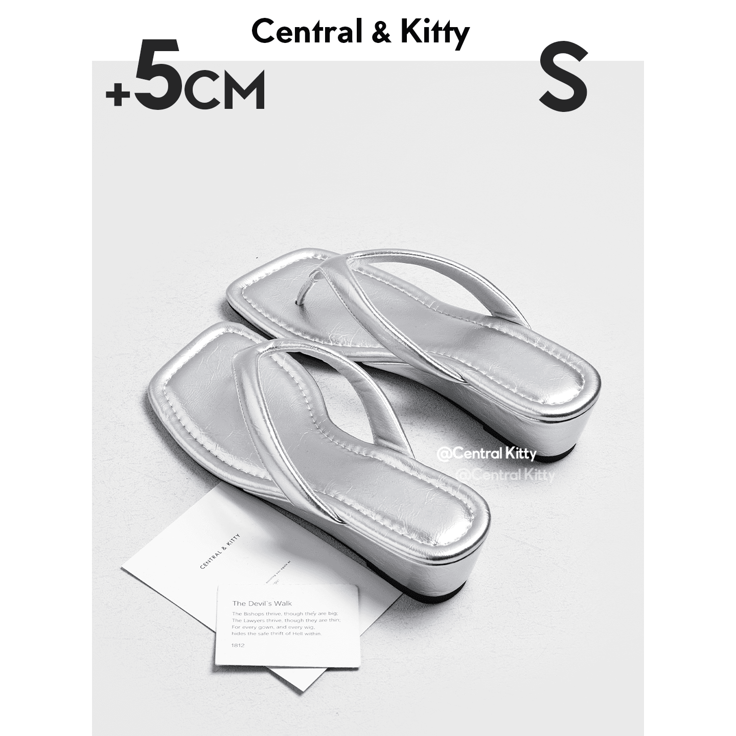 Шлёпанцы CENTRAL KITTY Шлепанцы Silver Женские - изображение 3