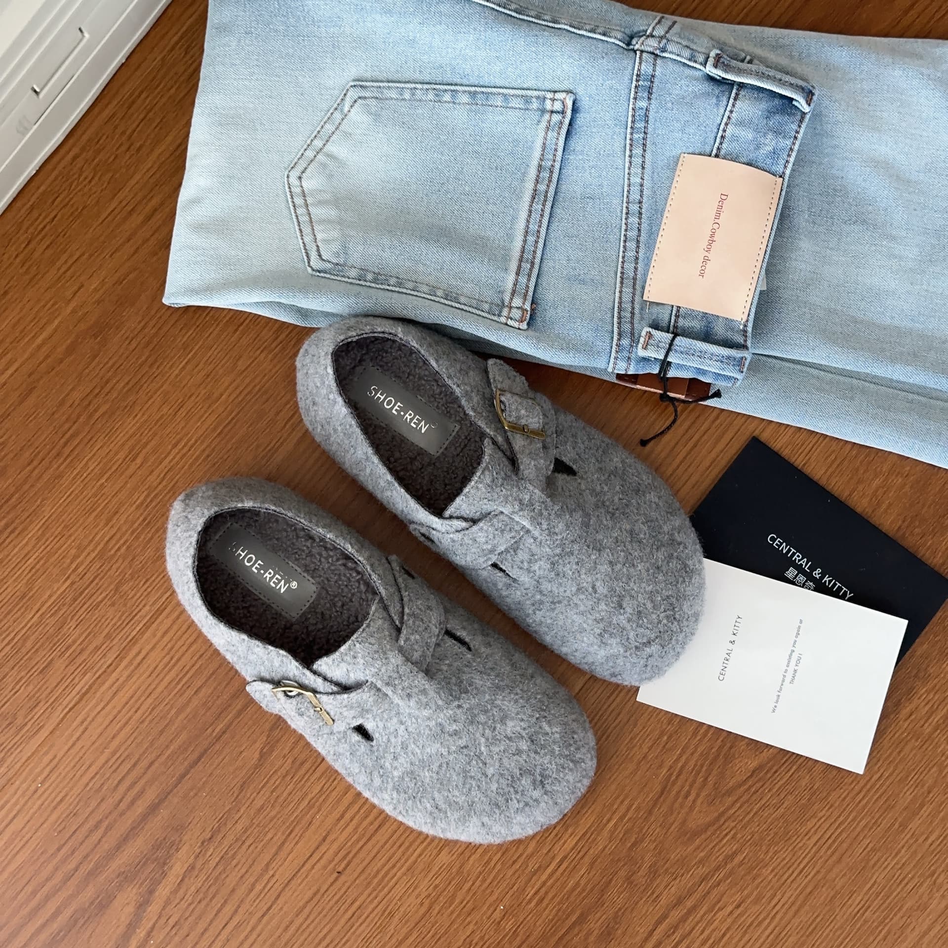 Сандалии CENTRAL KITTY TR Синтетическая кожа Birkenstock стиль обувь 4CM унисекс светлый серый - изображение 5