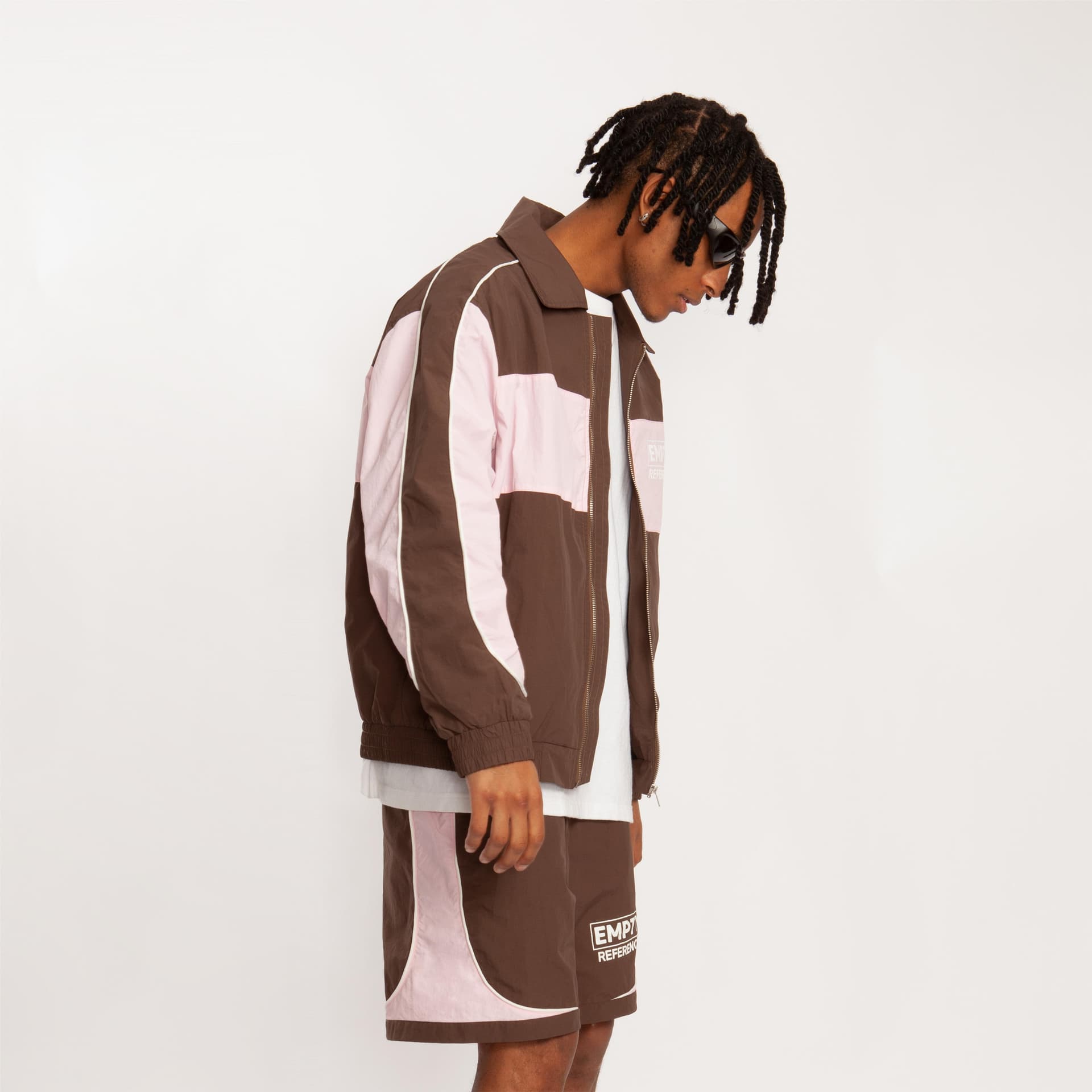 Куртка EMPTY REFERENCE Retro Patchwork Jacket Pink Brown - изображение 3