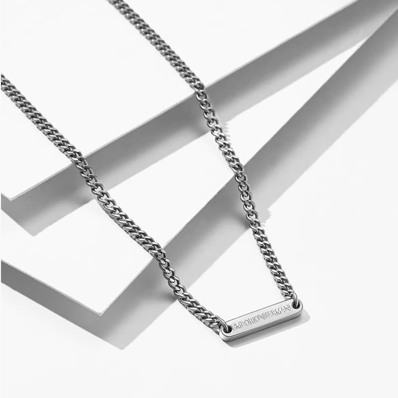 Ожерелье EMPORIO ARMANI Мужские ожерелья из нержавеющей стали серебряные - изображение 3