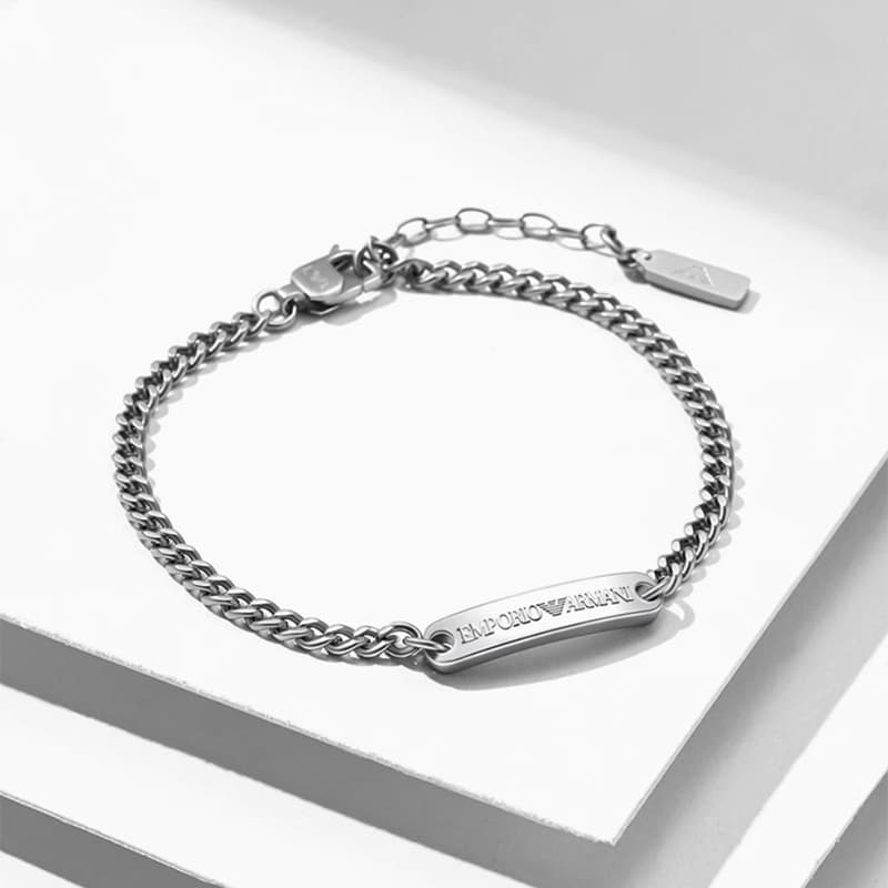 Браслет EMPORIO ARMANI Браслеты из нержавеющей стали Мужской Серебряный - изображение 2