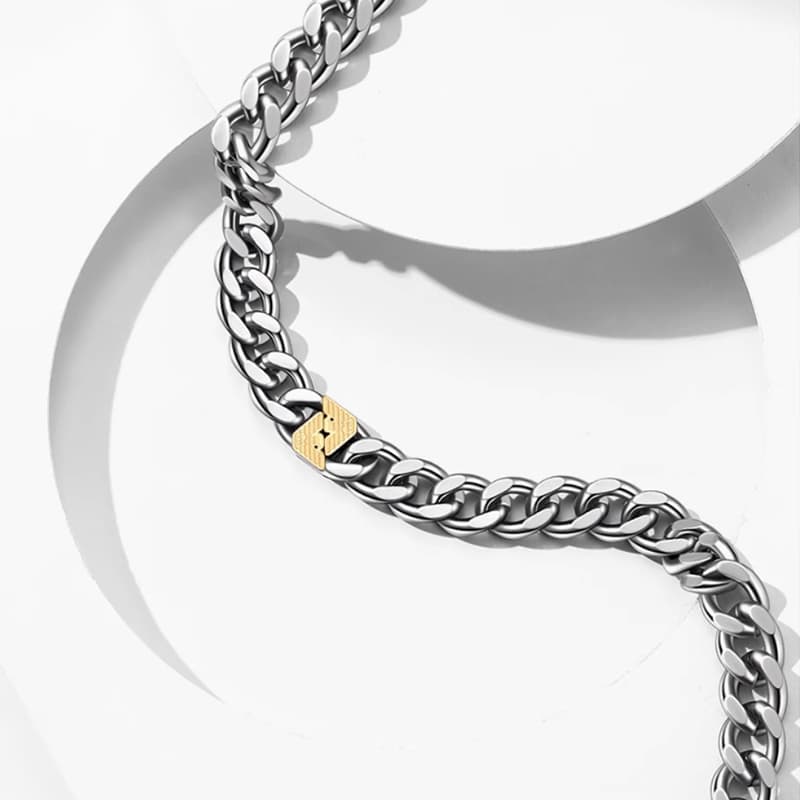 Ожерелье EMPORIO ARMANI Мужские ожерелья из нержавеющей стали серебряные - изображение 3