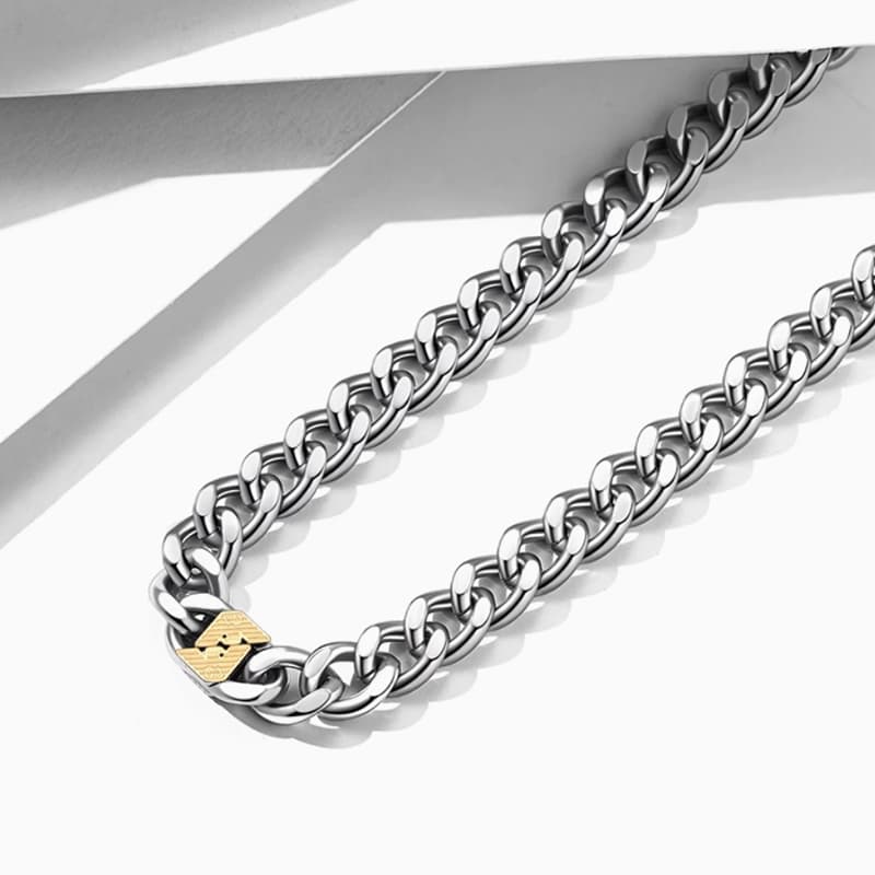 Ожерелье EMPORIO ARMANI Мужские ожерелья из нержавеющей стали серебряные - изображение 4