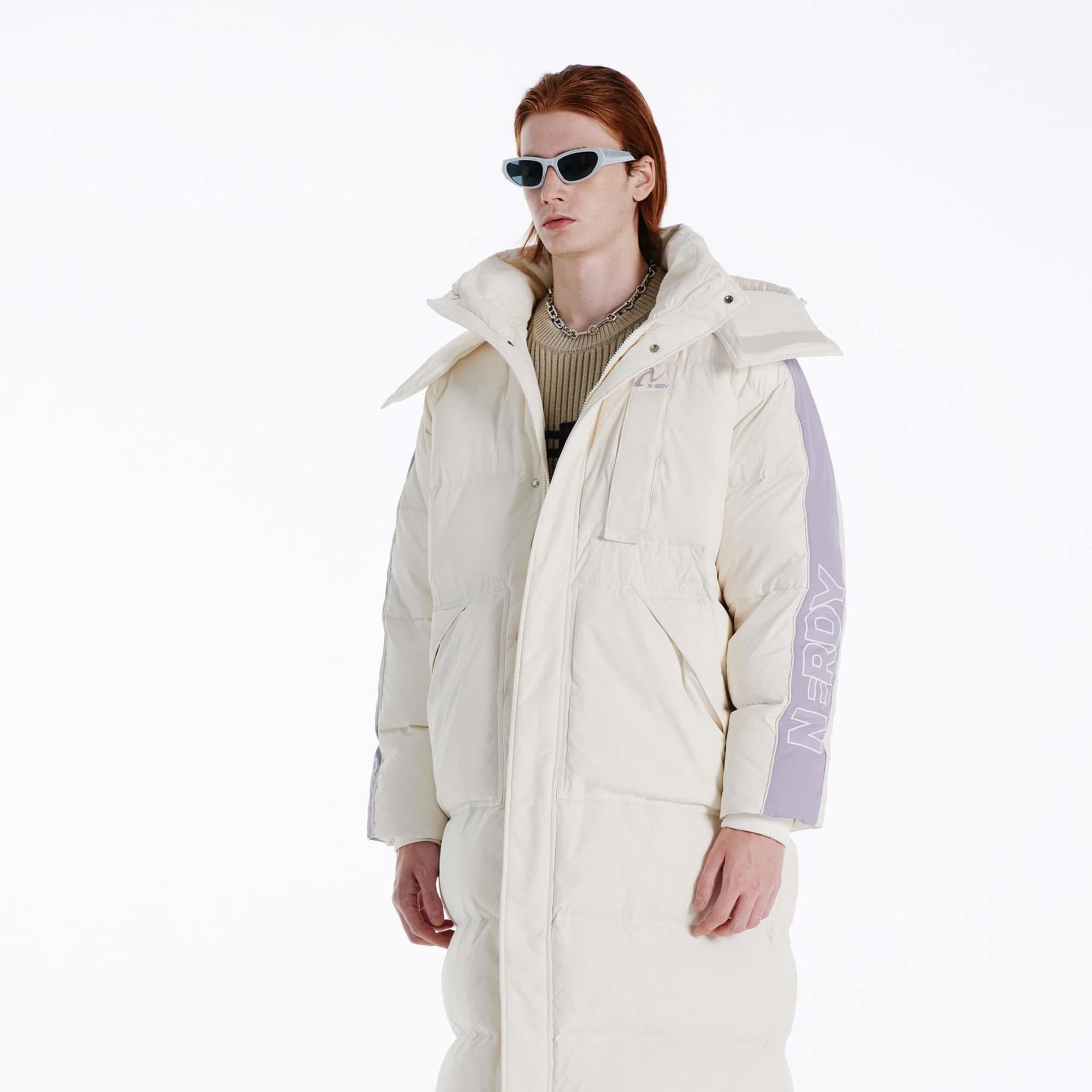 Зимняя куртка NERDY Long Patchwork Down Jacket Cream - изображение 3
