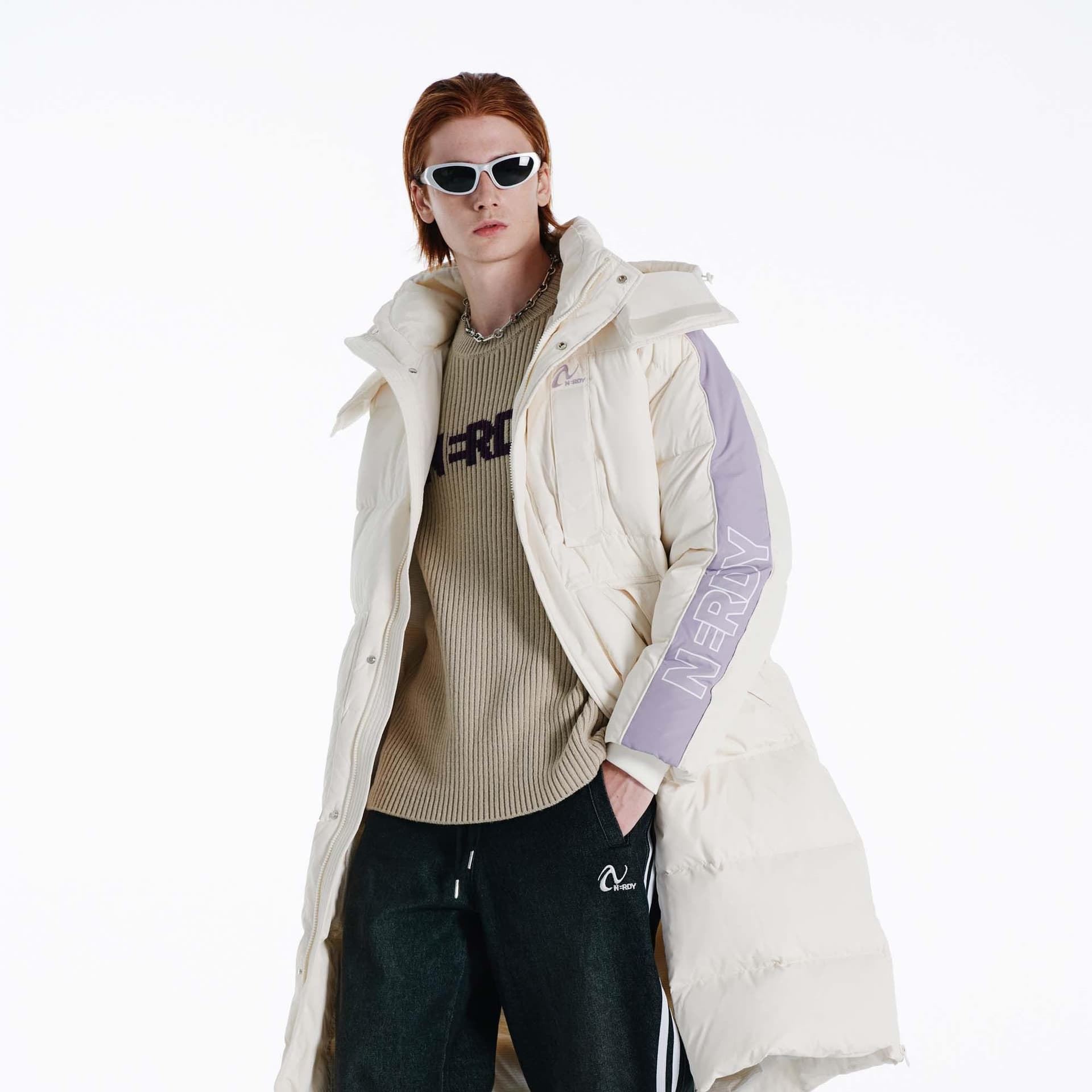 Зимняя куртка NERDY Long Patchwork Down Jacket Cream - изображение 5