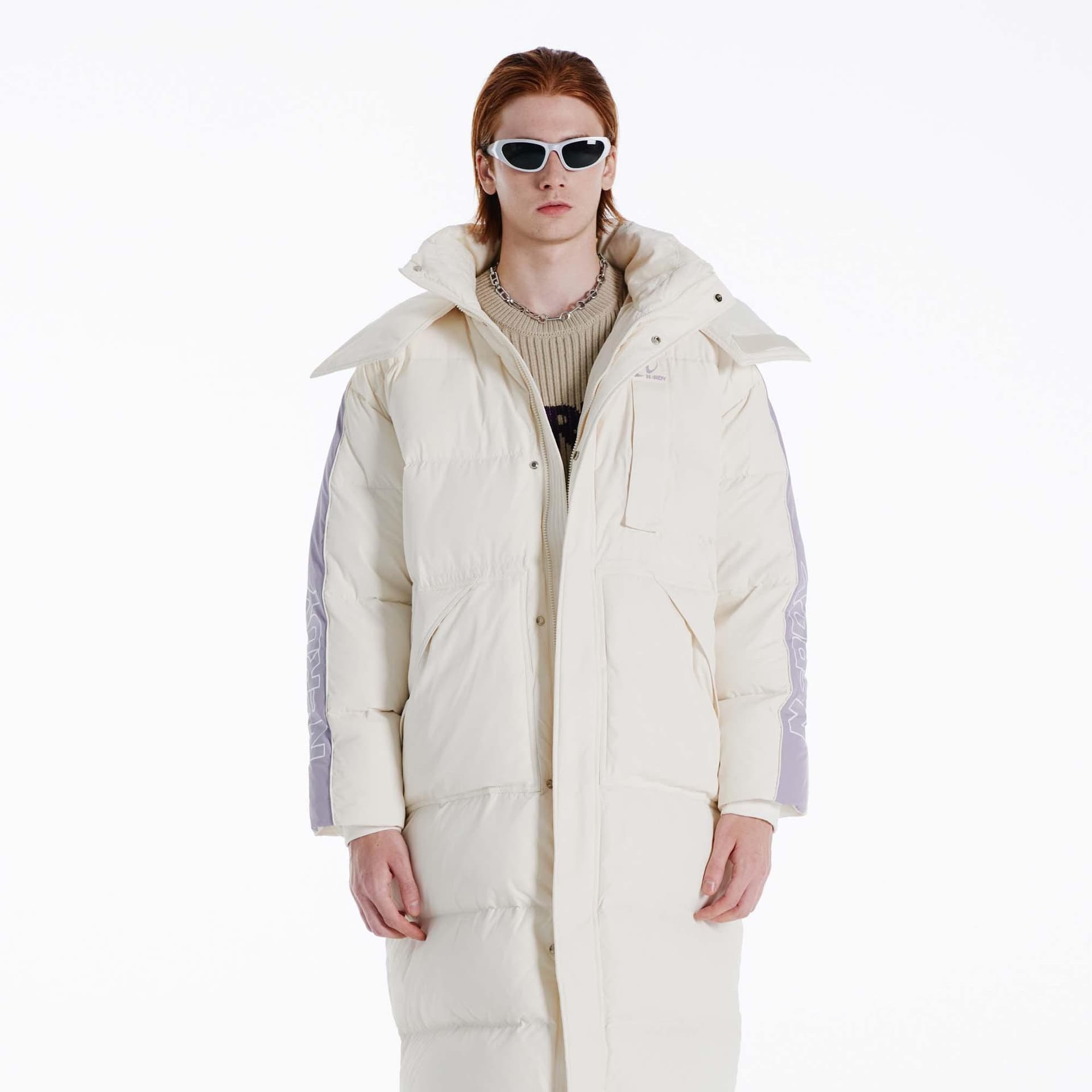Зимняя куртка NERDY Long Patchwork Down Jacket Cream - изображение 4