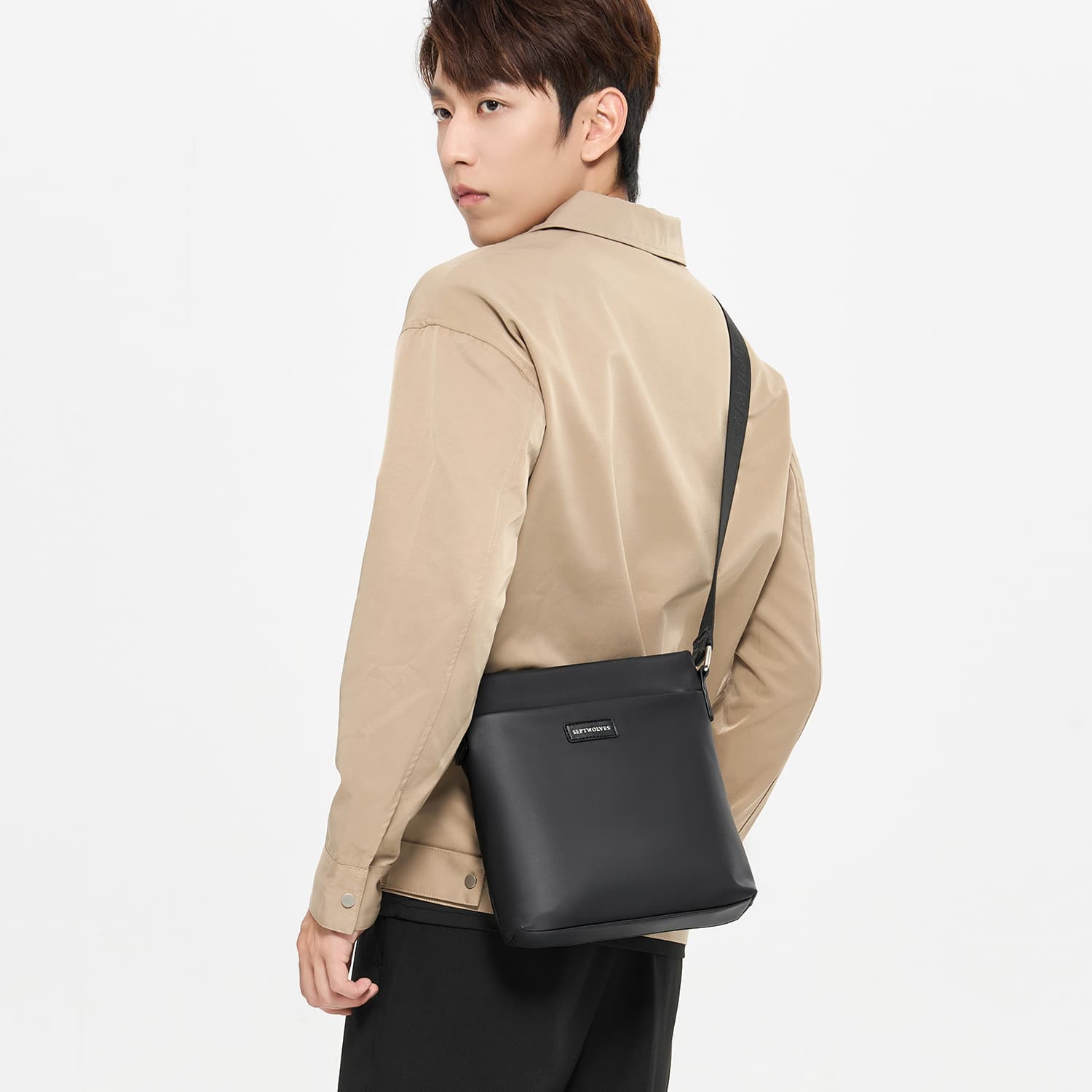 Сумка через плечо SEPTWOLVES PVC Сумка через плечо Обычный (стандартный) Унисекс Черный - изображение 8