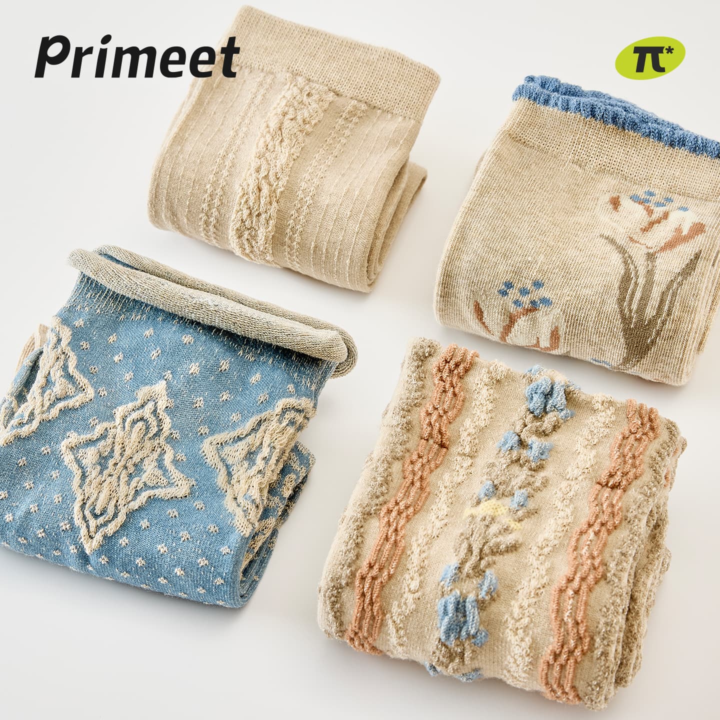 Носки PRIMEET Винтажная модель Дворцовый 4 шт Женские Высокие носки - изображение 3