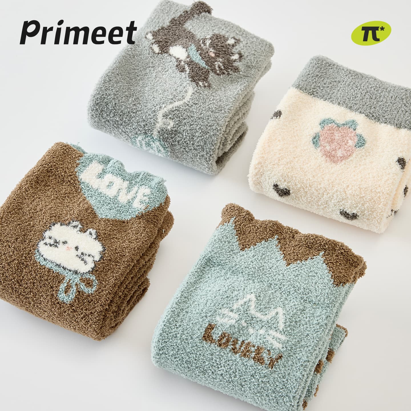 Носки PRIMEET Теплый Флис Котенок-5 пар Женские Носки до щиколотки - изображение 3