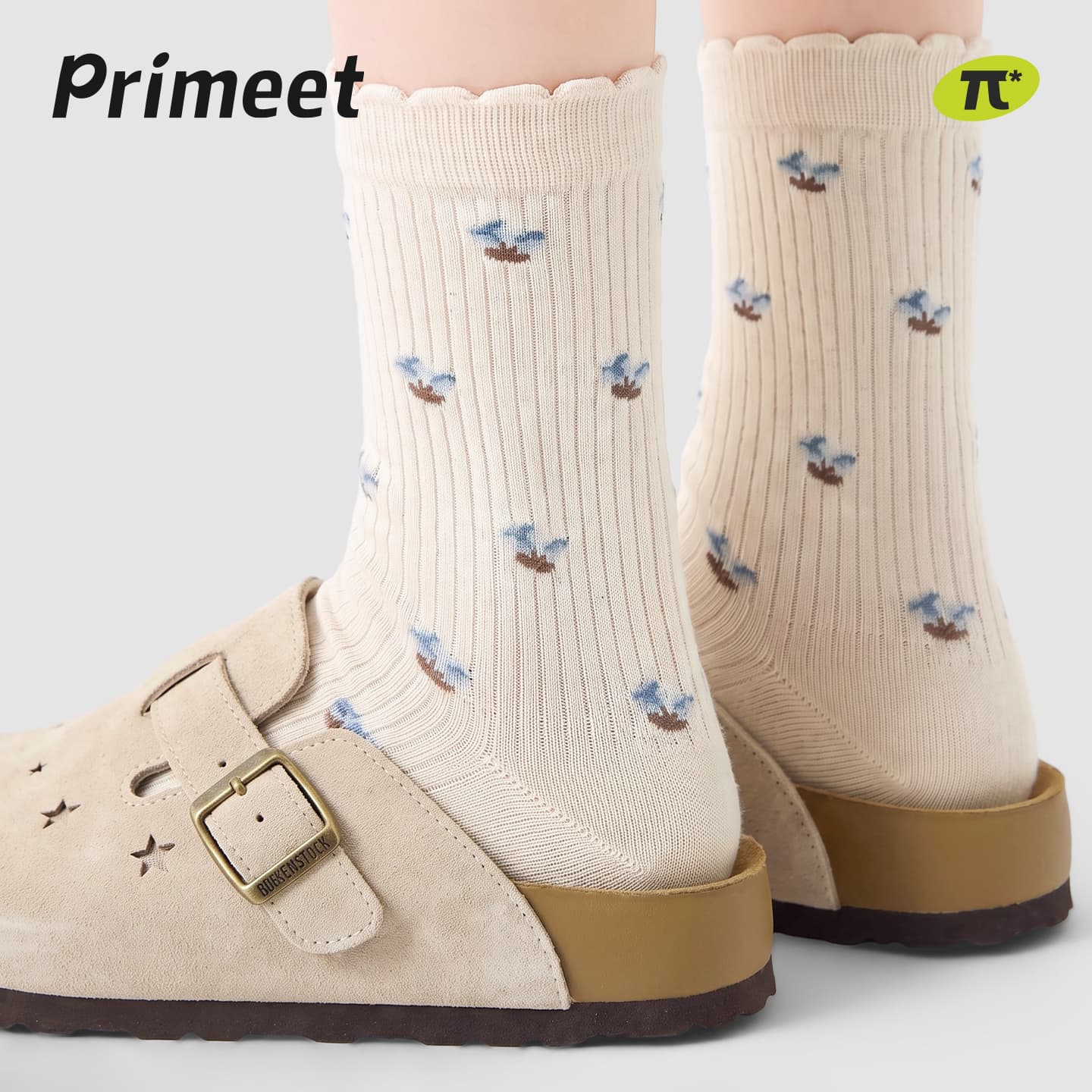Носки PRIMEET Винтажная модель Цветочный 5 пар Женские Высокие носки - изображение 5