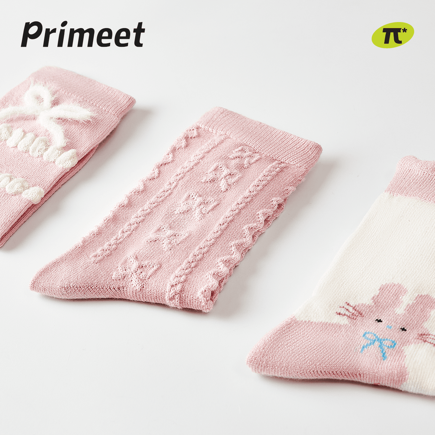 PRIMEET Розовый Cute bunny 4 шт Kids Носки - изображение 2