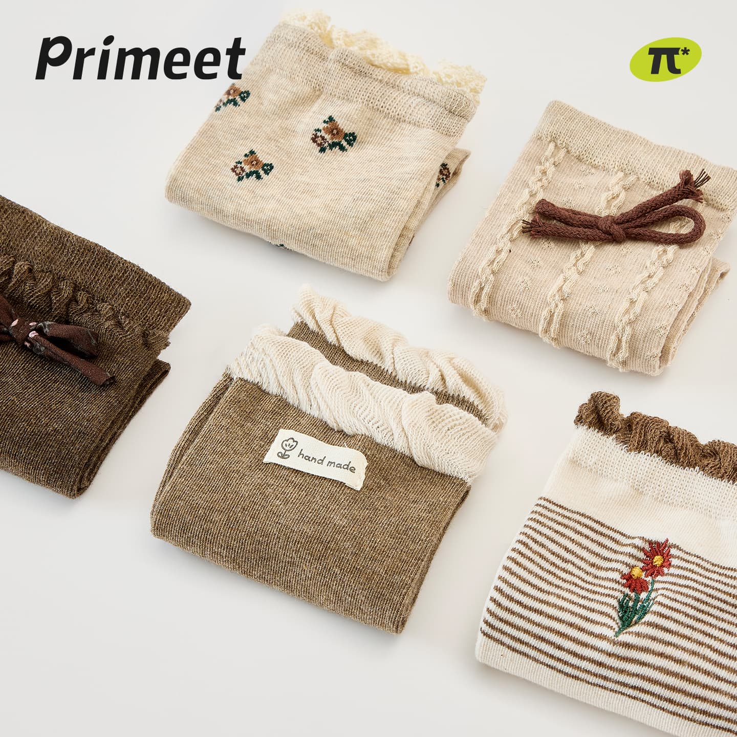 Носки PRIMEET Grayson Преппи 5 пар Женские Высокие носки - изображение 2