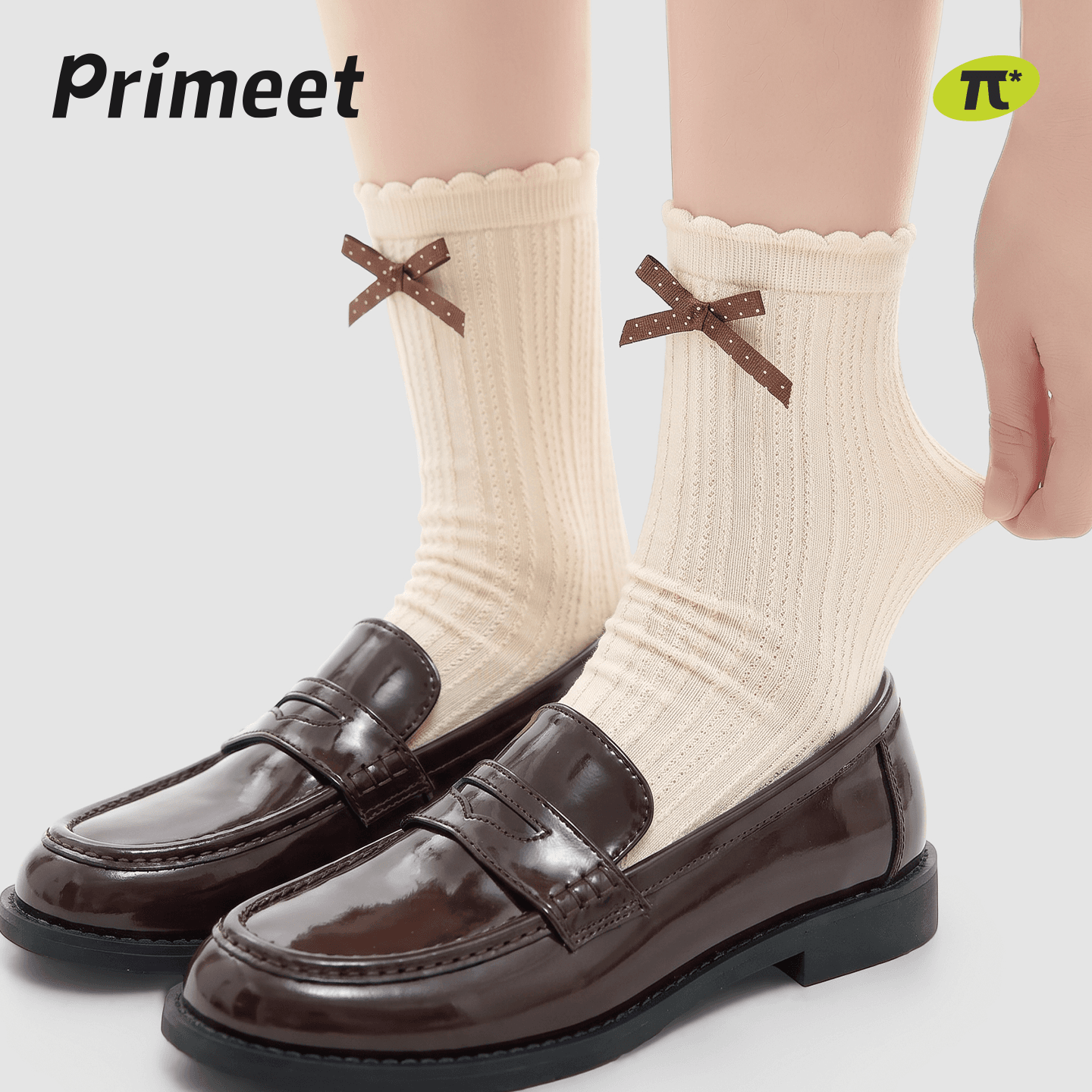 Носки PRIMEET Клетчатый Бант 5 пар Женские Высокие носки - изображение 2