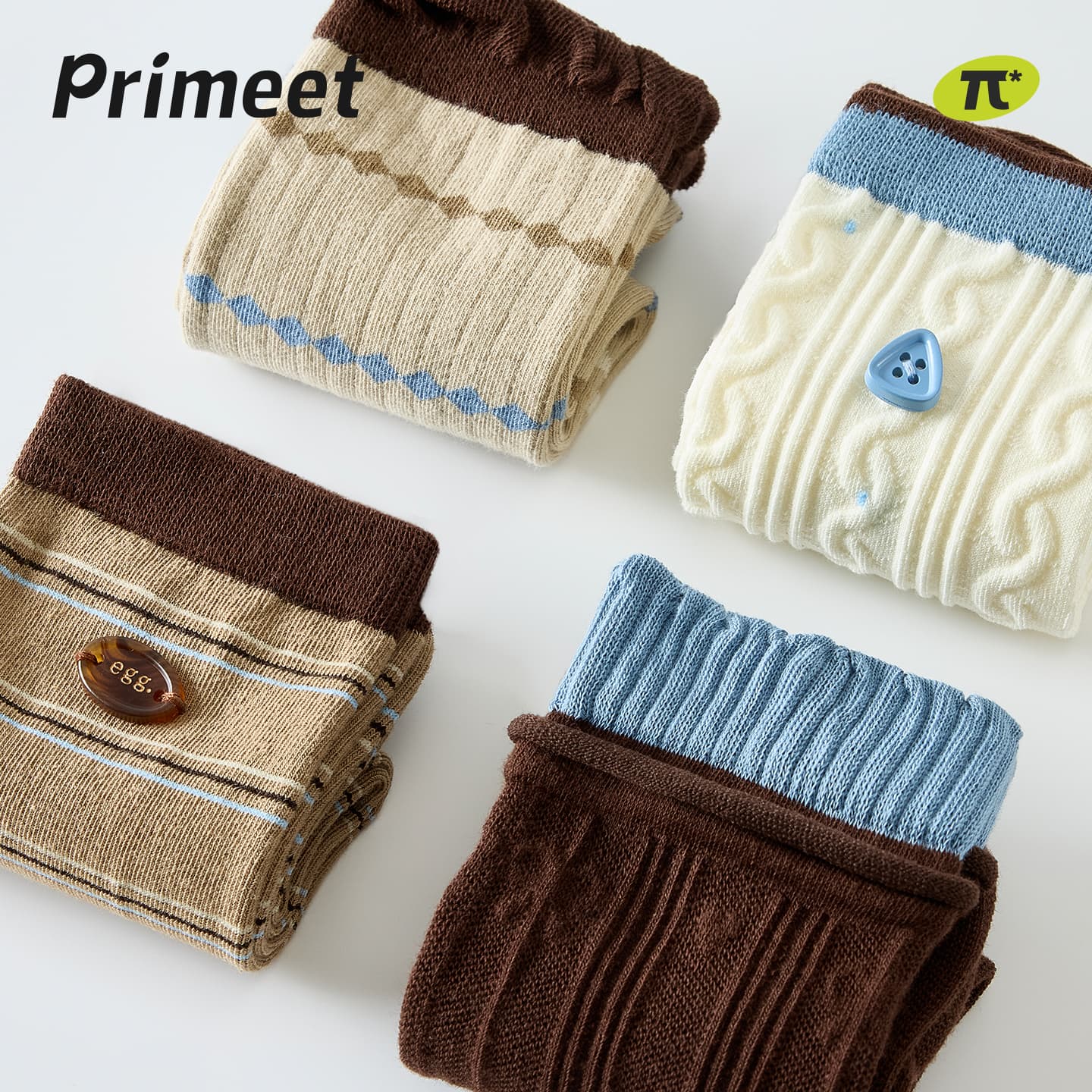 Носки PRIMEET Caramel Warm Brown 4 шт Женские Высокие носки - изображение 2