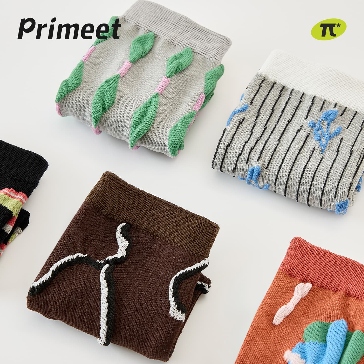 Носки PRIMEET YISHU Relief 5 пар Женские носки Crew - изображение 3