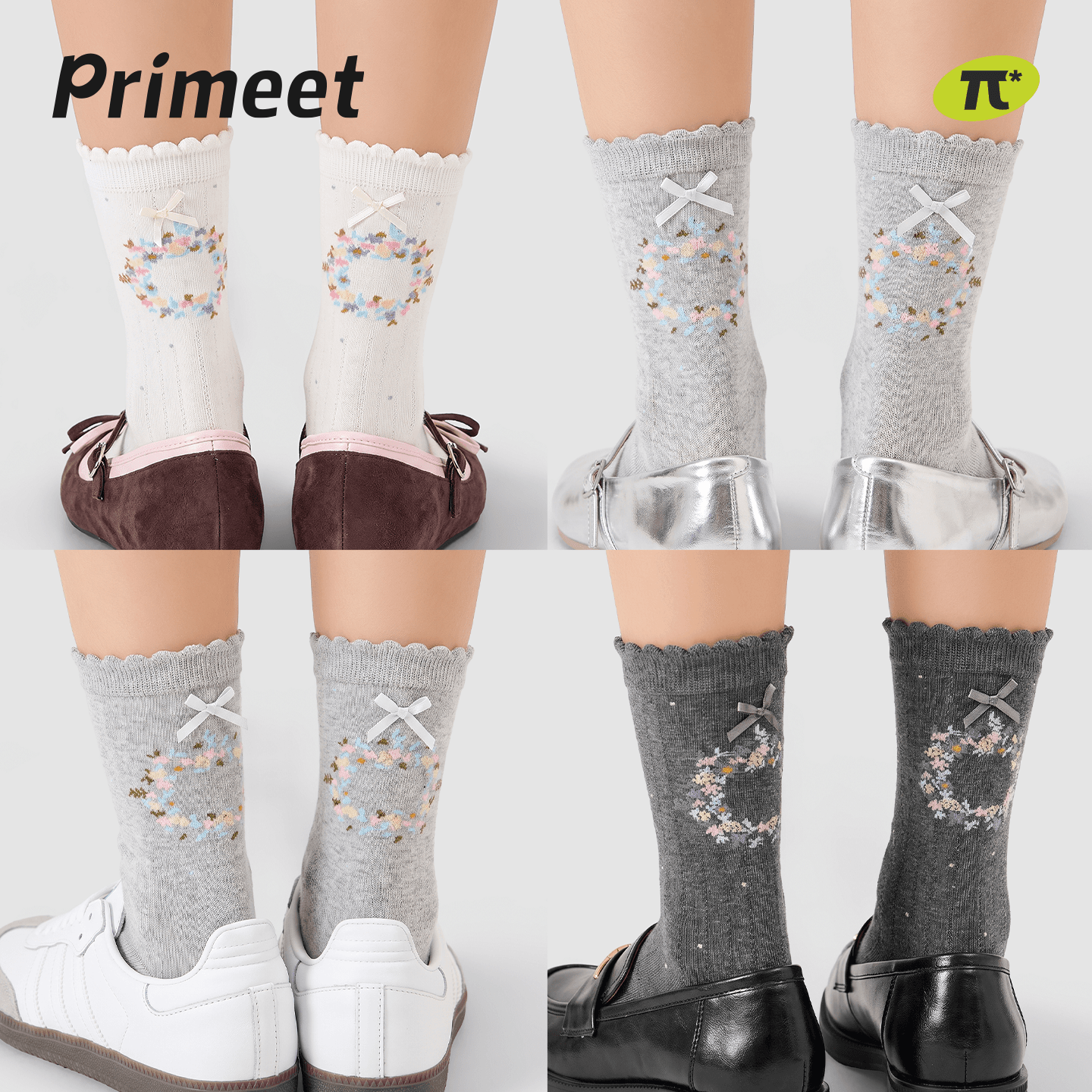Носки PRIMEET Осенний Цветочный 4 шт Женские Высокие носки - изображение 5