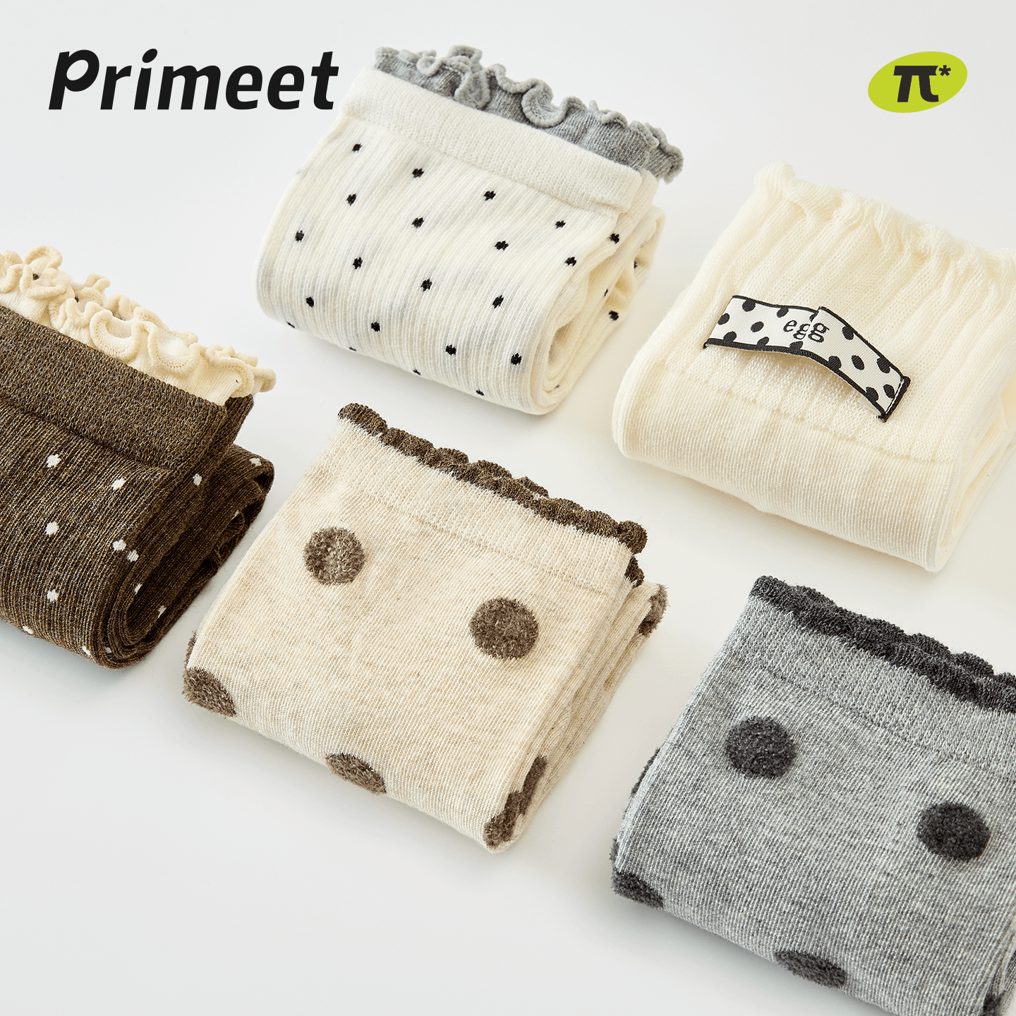 Носки PRIMEET Miu SERIES Кружевная отделка 5 пар Женские Высокие носки - изображение 3
