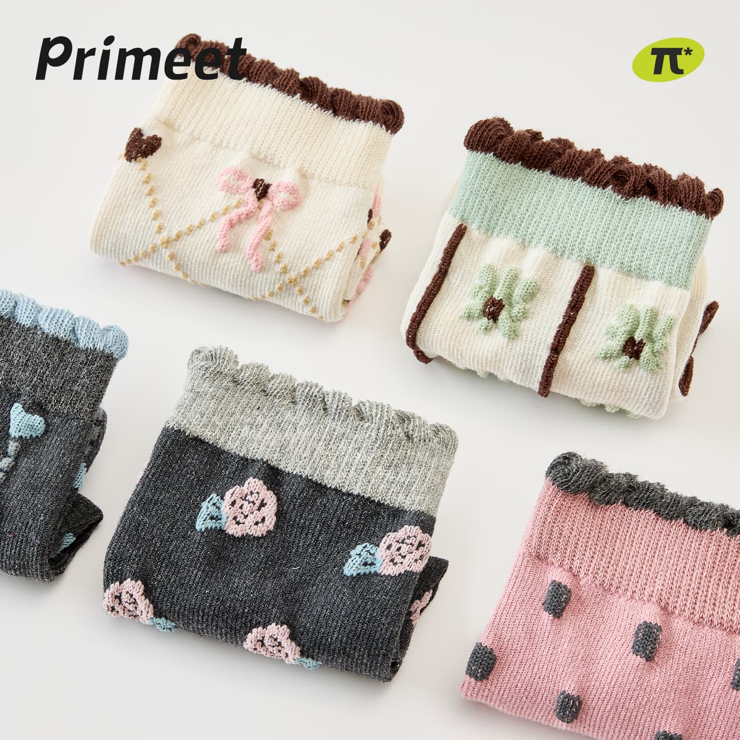 PRIMEET Винтажная модель Relief (5 пар) Kids носки - изображение 3