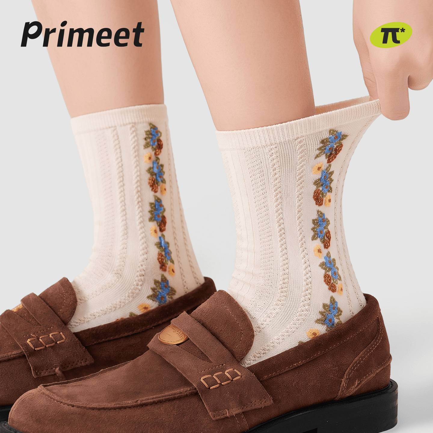 Носки PRIMEET Винтажная модель Тисненый 4 шт Женские Высокие носки - изображение 4