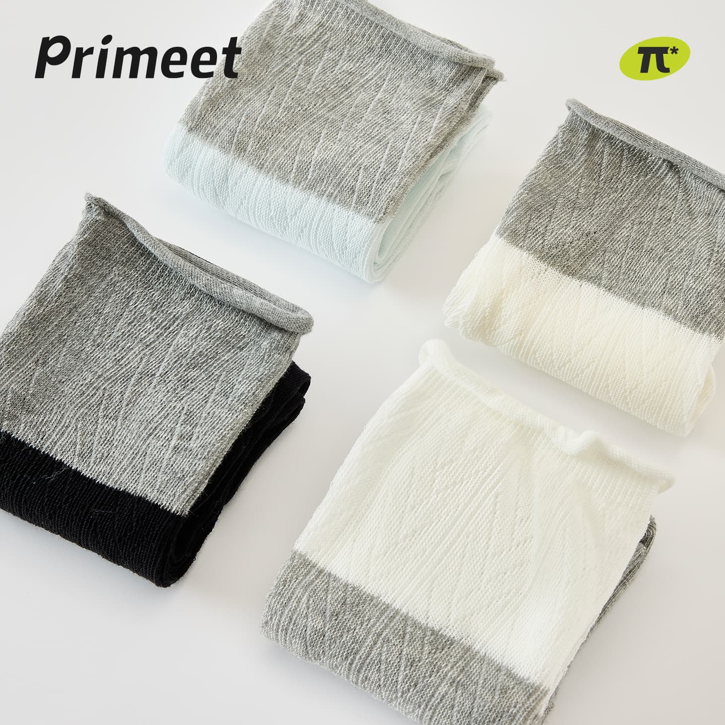 Носки PRIMEET С подворотом Цветовой блок 4 шт Женские Высокие носки - изображение 3