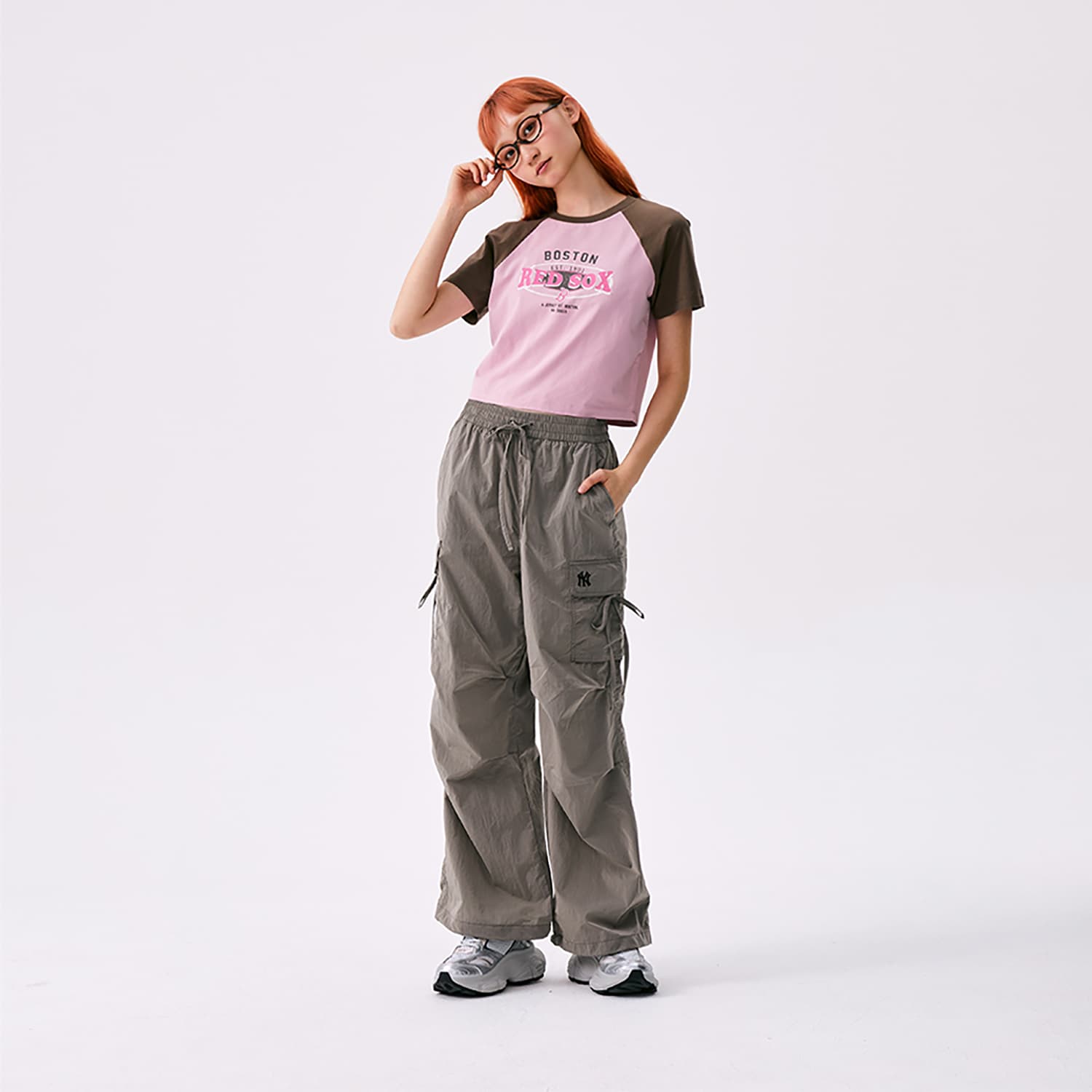 Футболка MLB Preppy Style Collection Boston Red Sox SS25 Реглан T-Рубашка Женская Розовая - изображение 3