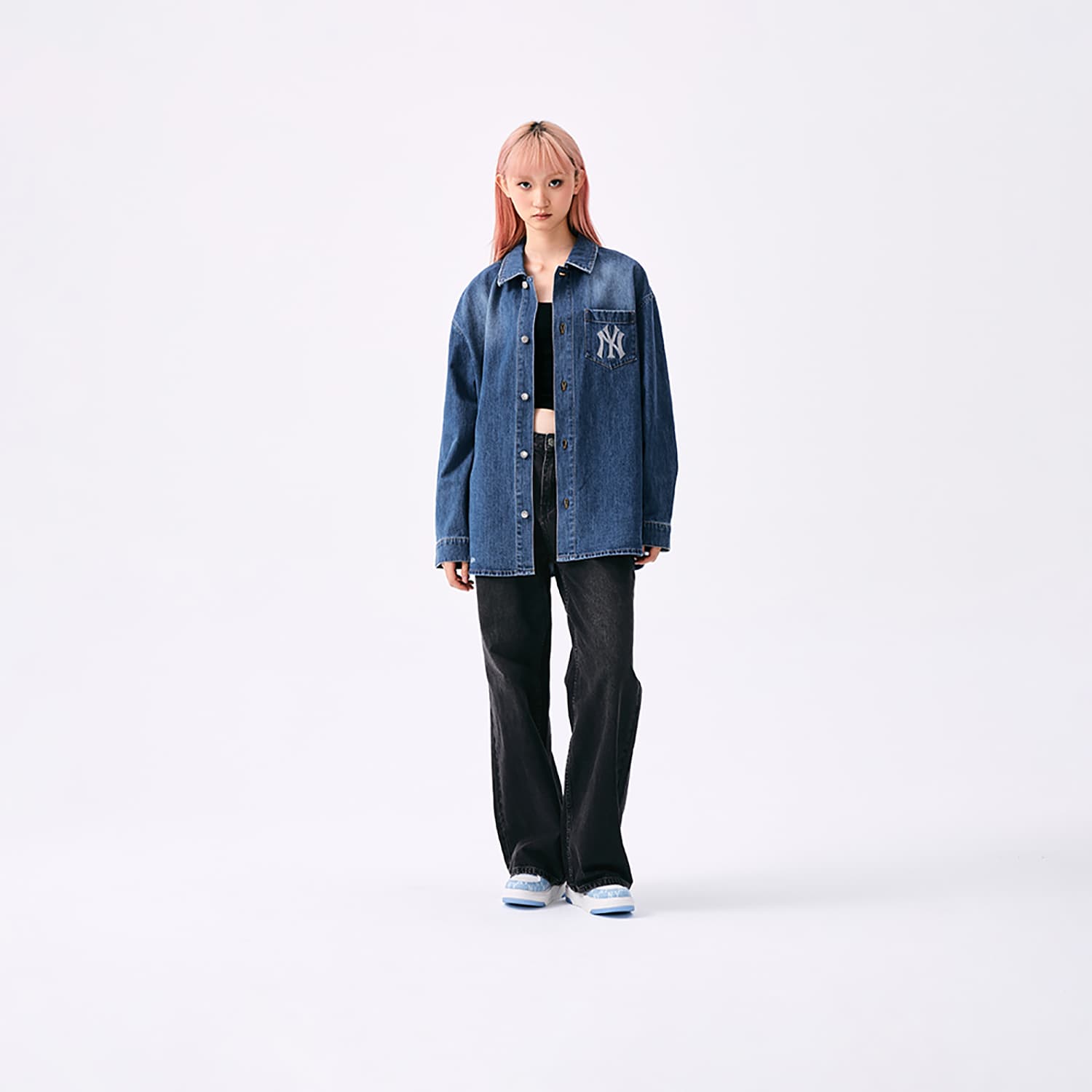 Джинсы mlb New York Yankees Basic Collection SS25 Джинсы Женские Черный - изображение 6