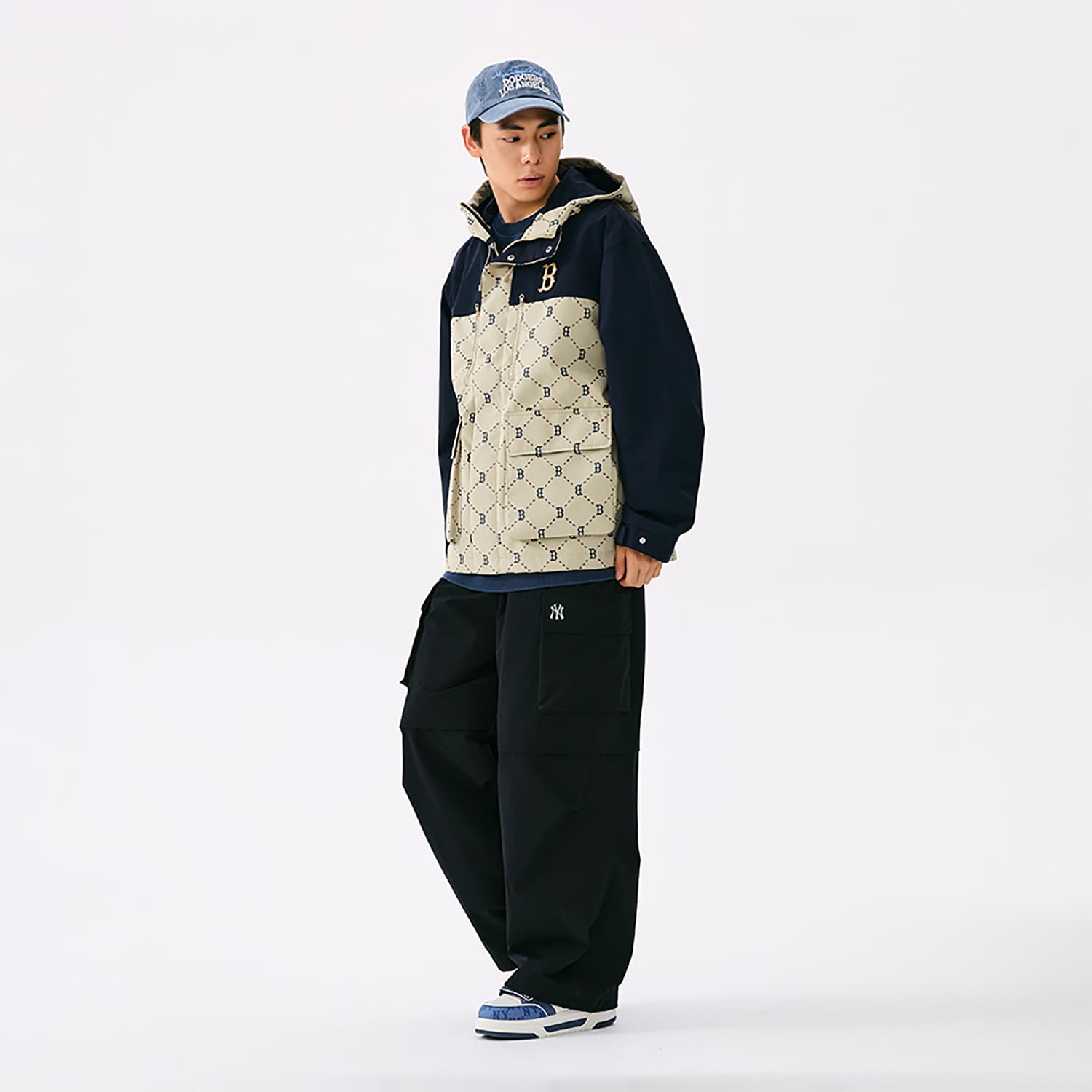Куртка MLB MONOGRAM Коллекция Boston Red Sox 25FW Куртка Унисекс Стандартный размер Песок - изображение 7